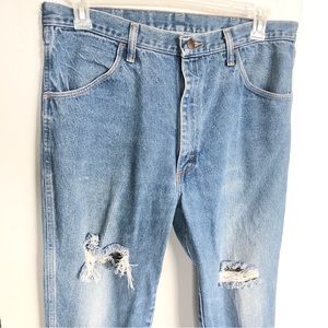 Rustler Vintage Denim High Waisted Ripped Distressed Jeans